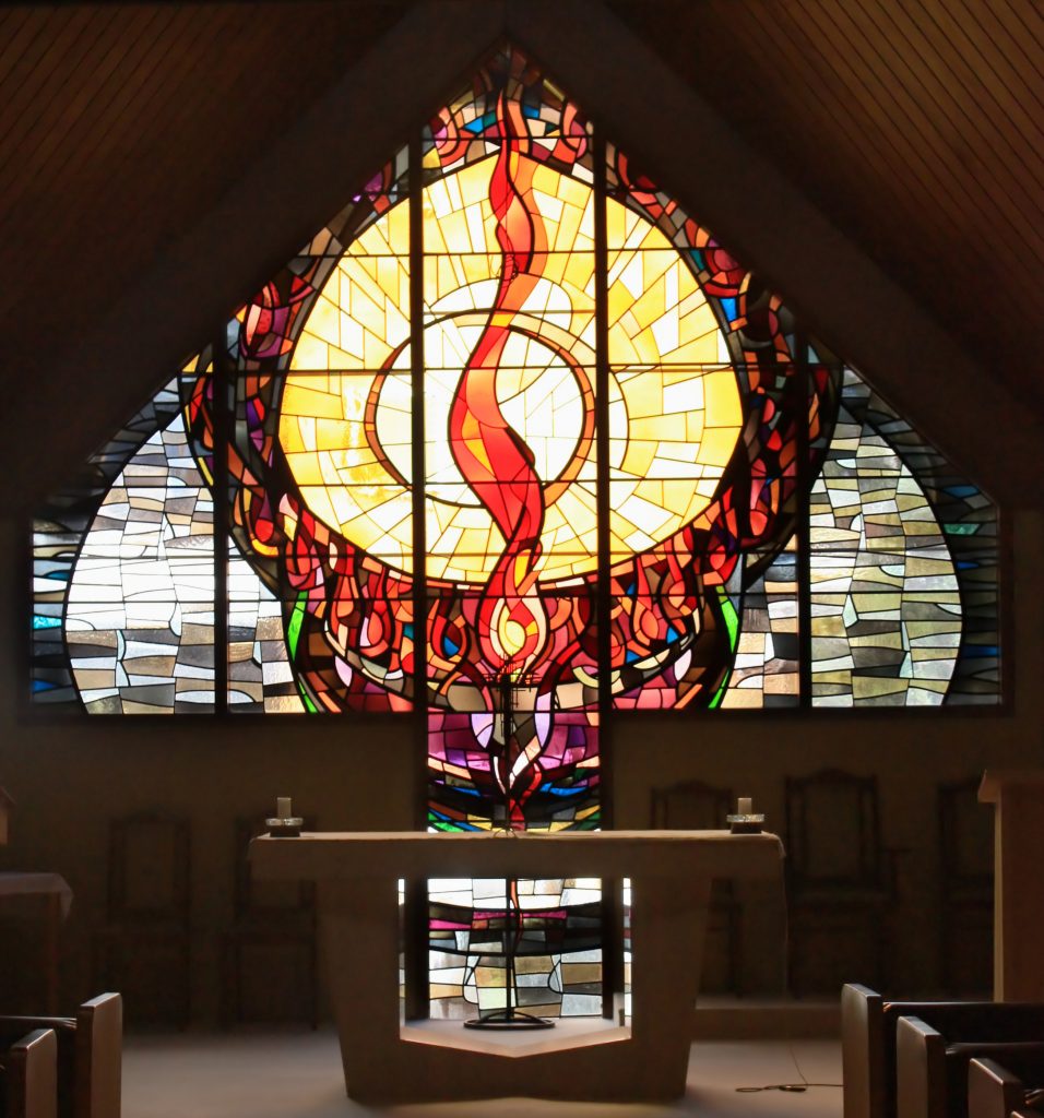Holy Spirit stained glass window