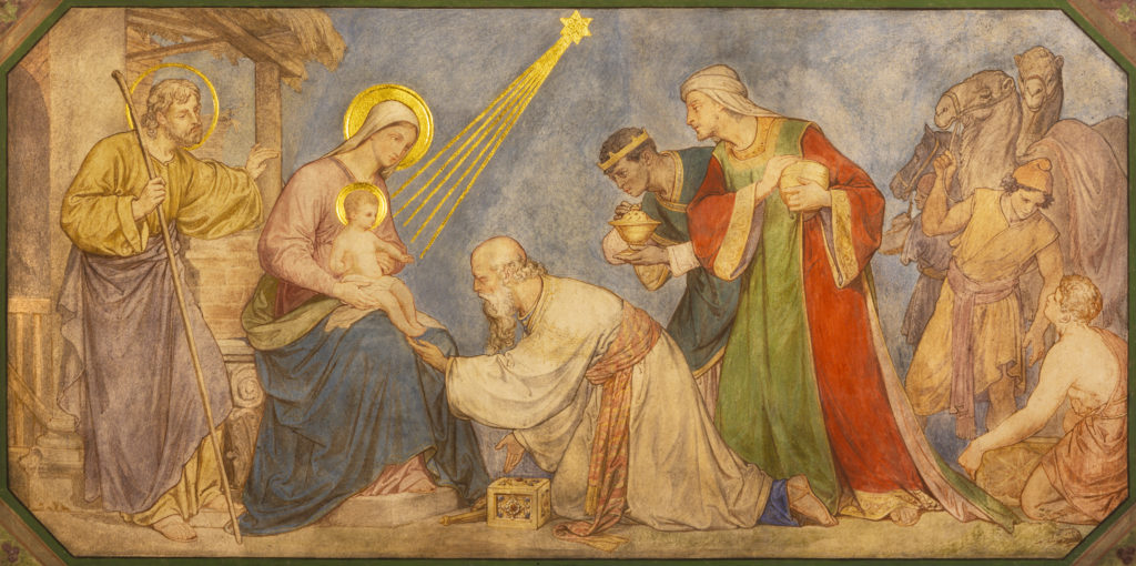The fresco of Adoration of Magi 